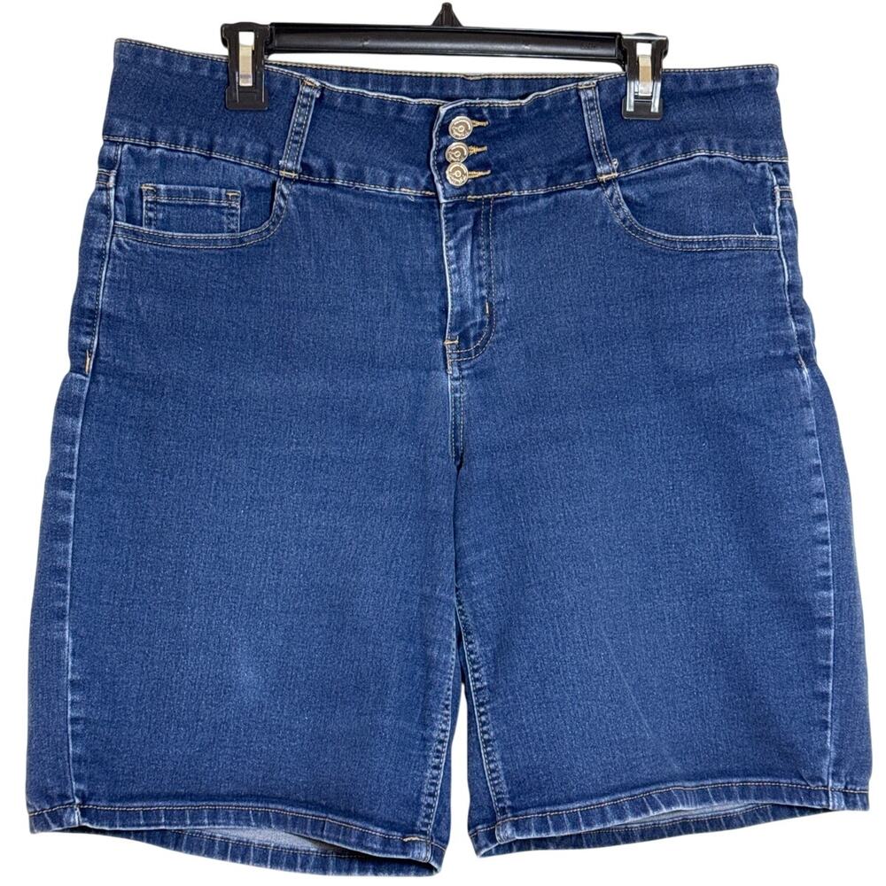 Copper Flash Curvy 14W High Waist 3 Button Zip 5 Pocket Denim Stretch Shorts